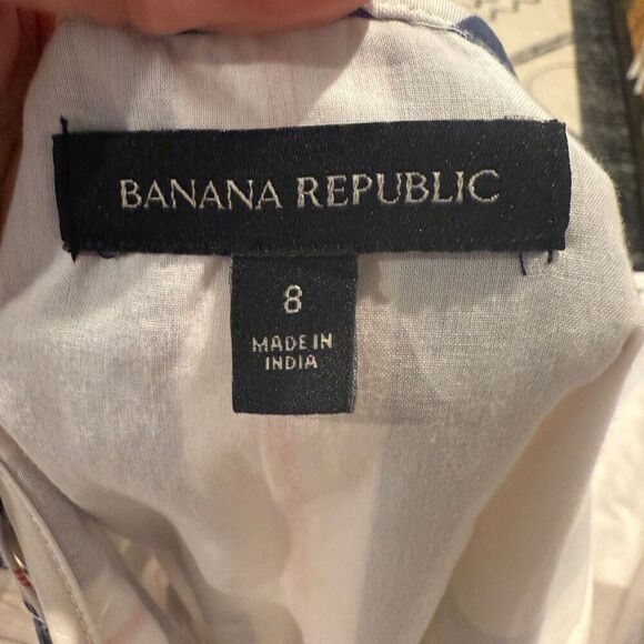 Banana Republic Americana Red white and blue striped Ruffle bottom dress 8 - Picture 3 of 9